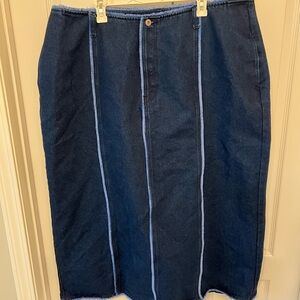Plus size Denim Blue midi Skirt